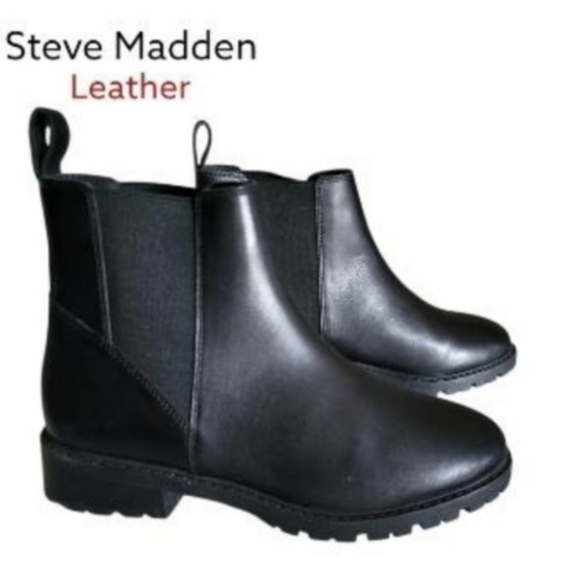 Steve Madden Shoes - Steve Madden Leather Lorali Black Chelsea Ankle Boot Equestria Barn Shoe Women 7
